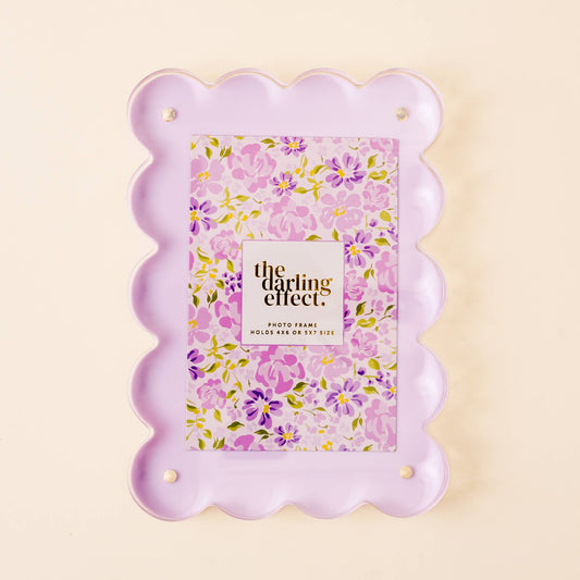 Rectangle Scalloped Acrylic Frame-Purple