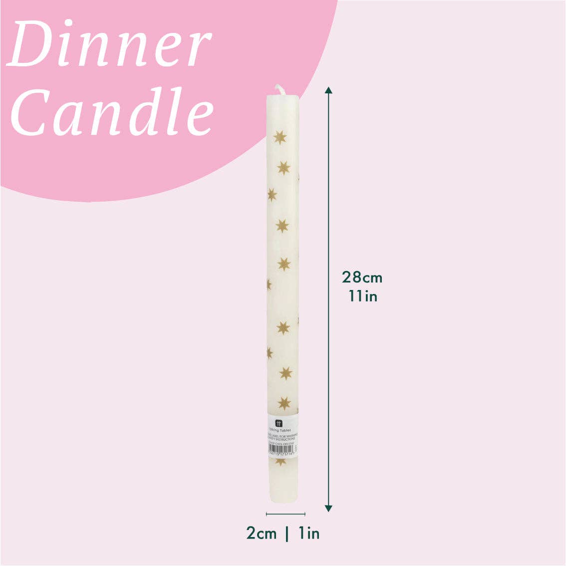 Gold Star Straight Dinner Candles
