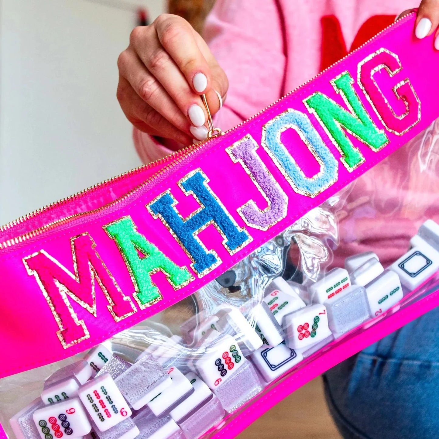 Pink Mahjong Bag