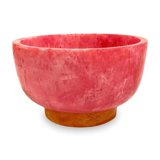 Resin Rio Small Bowl-Pink w/ Orange base