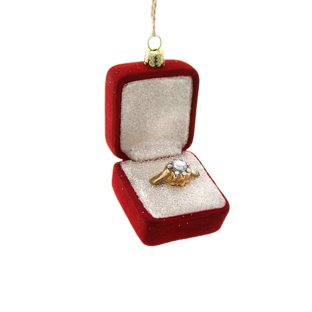 Engagement Ring Ornament-Red