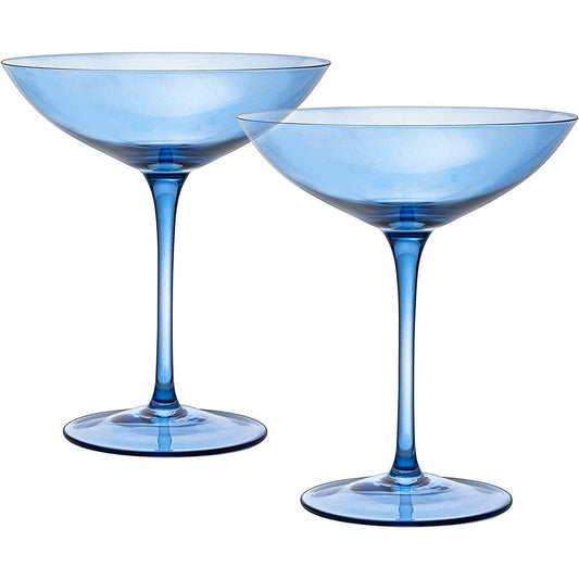 Blue Champagne Coupes |set of 2