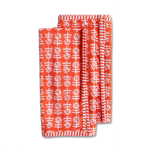 Flower Dish Towel - Orange