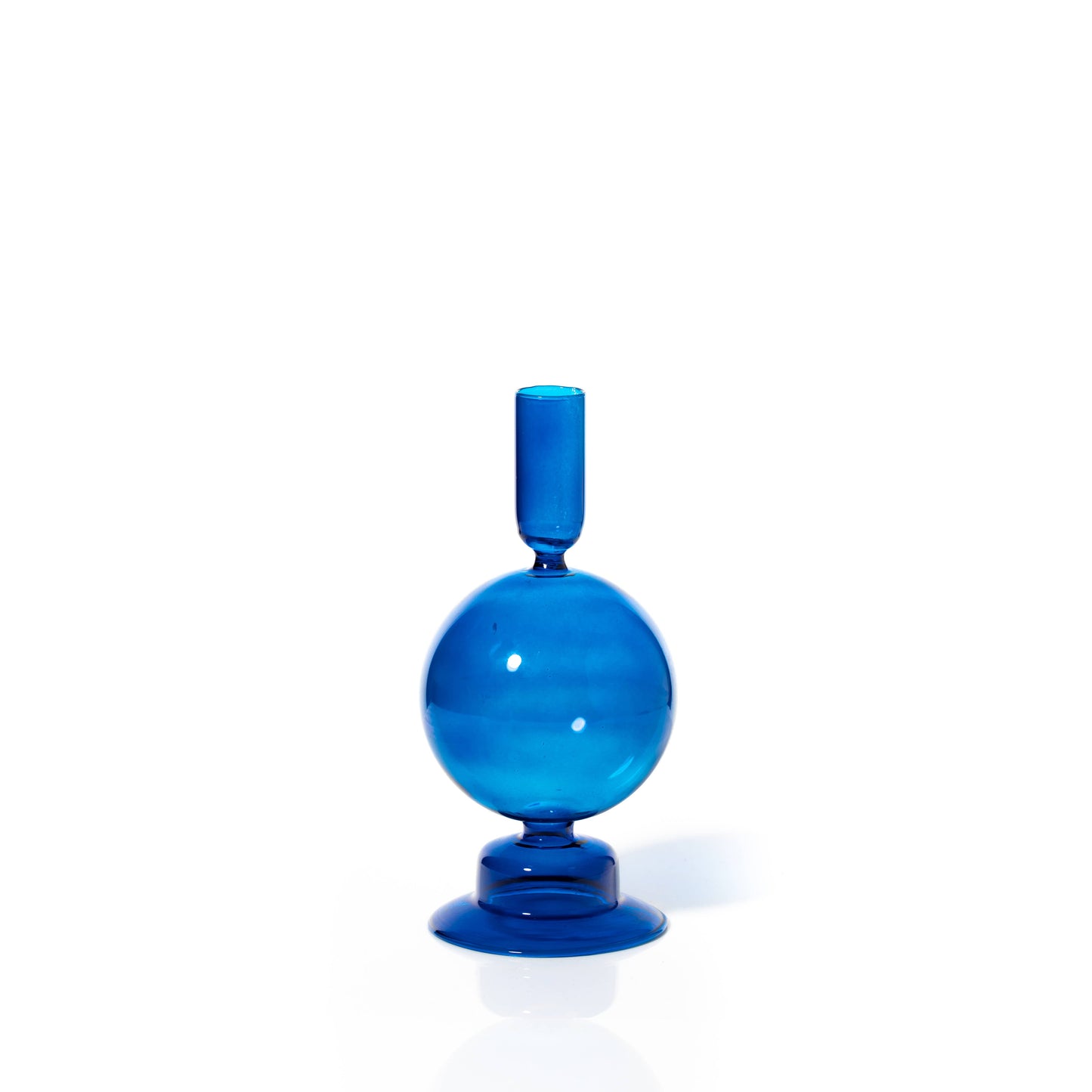 Maegen Taper Holder - Coloured Glass - Egyptian Blue