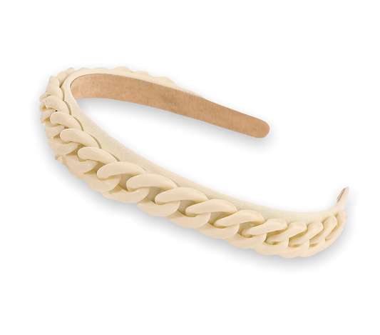 Cream Thin Chain Headband