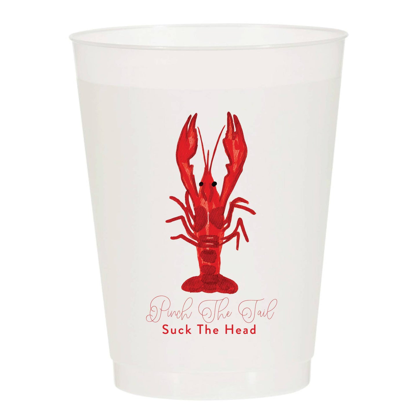 Pinch The Tail Crawfish Watercolor Reusable Cups