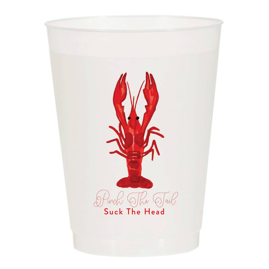 Pinch The Tail Crawfish Watercolor Reusable Cups