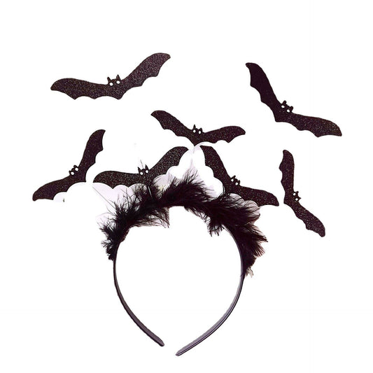 Halloween black bat headband, Bat wing headpiece