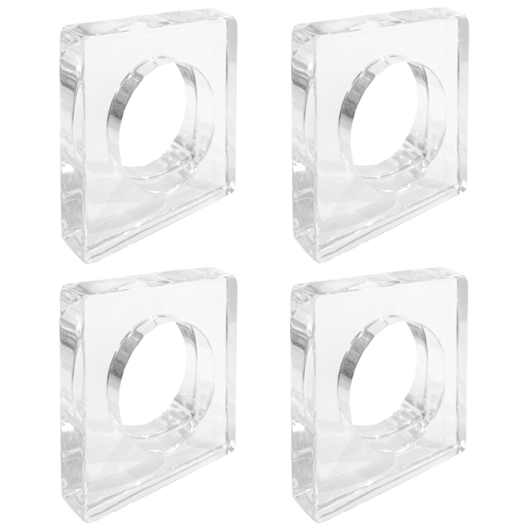 Acrylic Napkin Ring Set - Clear