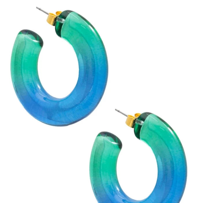 Lucite Ombre Hoop Earrings