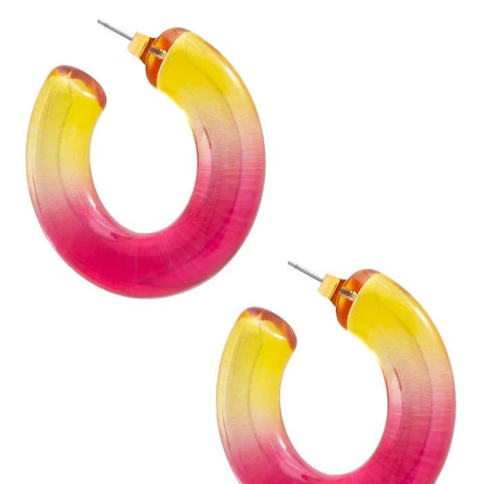 Lucite Ombre Hoop Earrings
