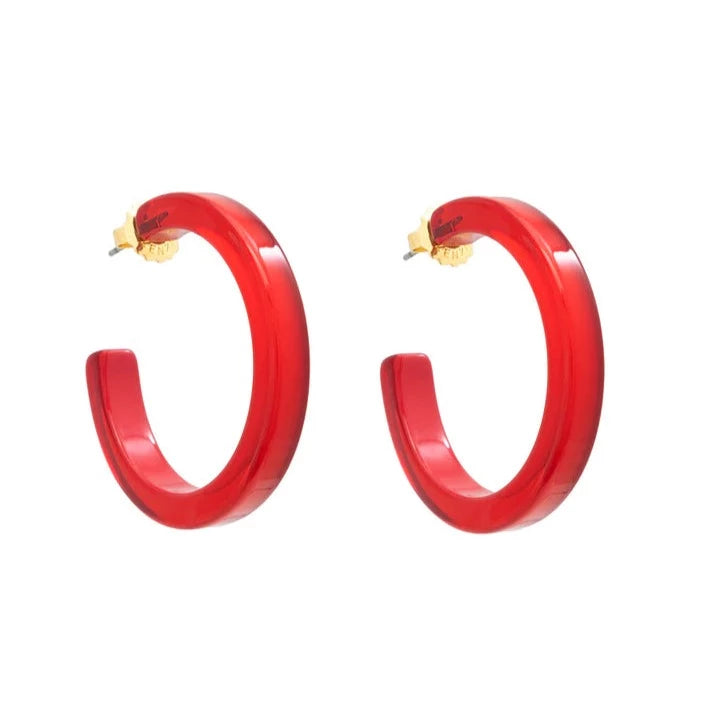 Resin Open Hoop Earrings