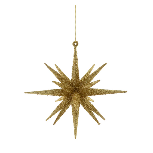 Vintage Starburst Ornament - Small - Gold