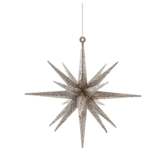 Vintage Starburst Ornament - Large - Silver