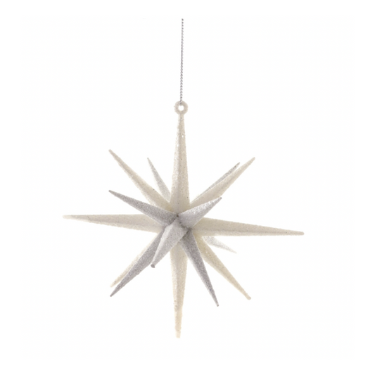 Vintage Starburst Ornament - Large - White
