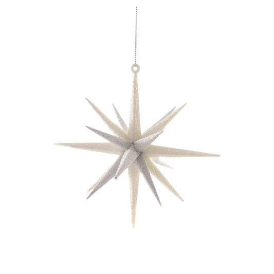 Vintage Starburst Ornament - Small - White