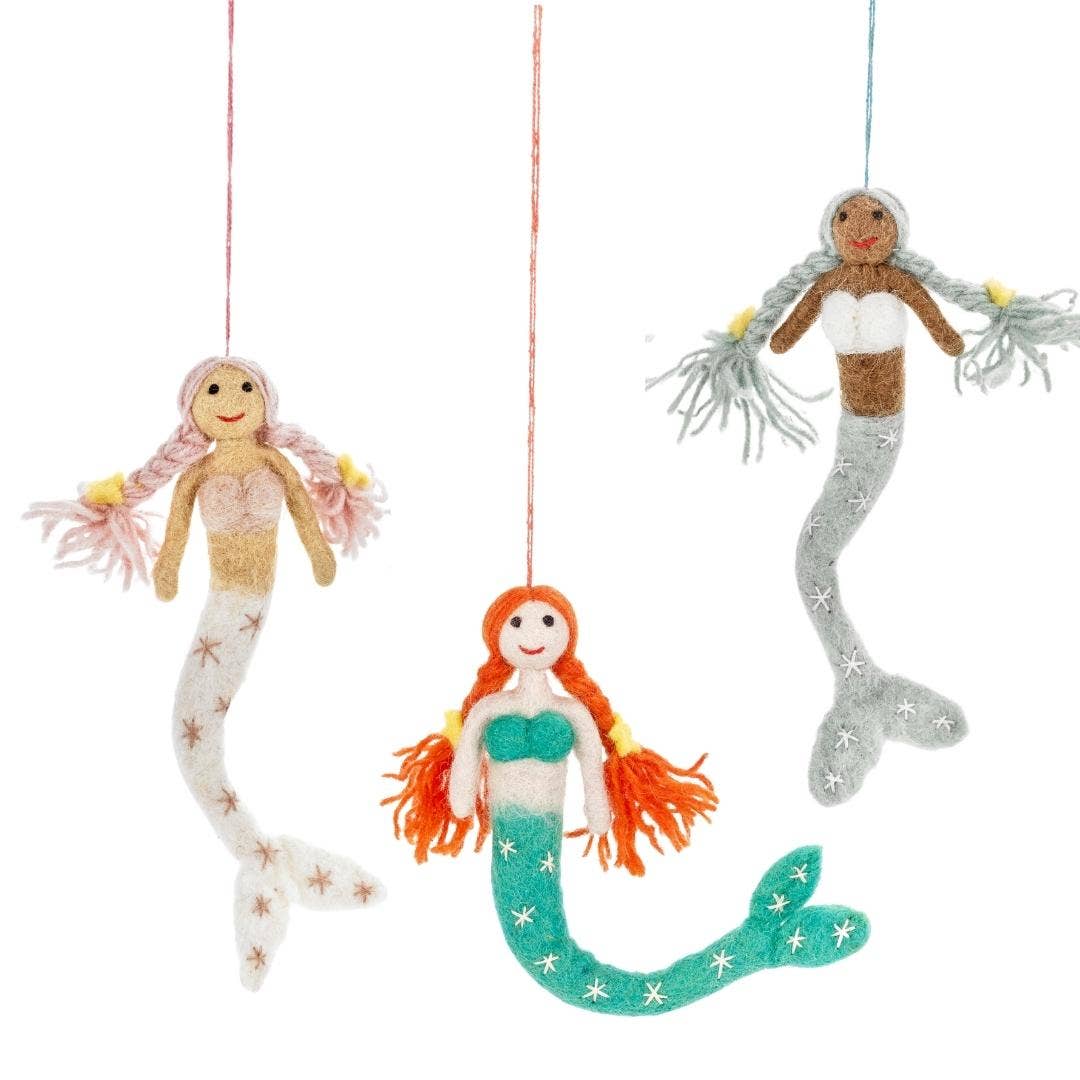 Handmade Felt Magical Mermaids Hanging Decorations