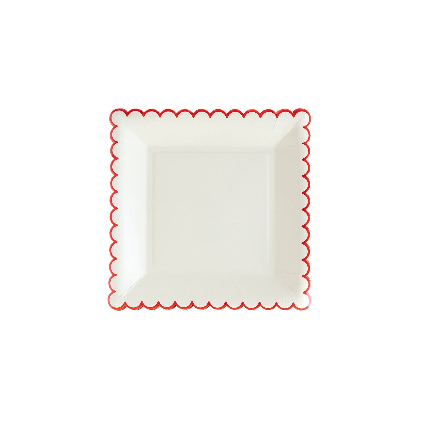 BEC849 - Believe White/Red Scallop 9" Plate- 8ct