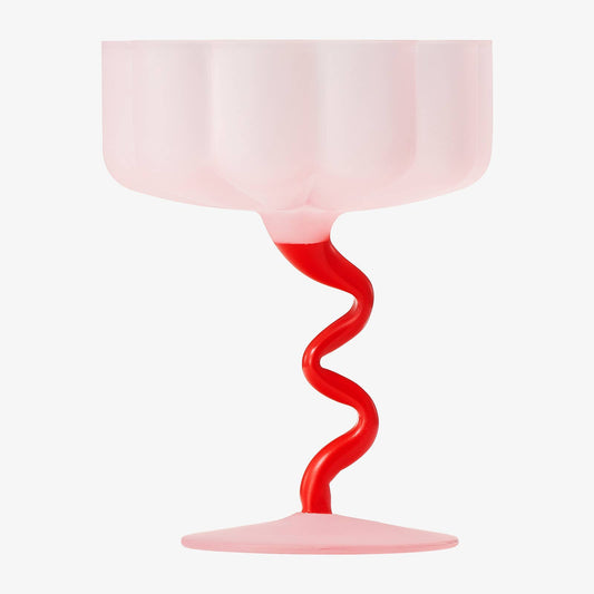 Frosted Colored Unique Coupe Cocktail Glass | SINGLE (7 oz)