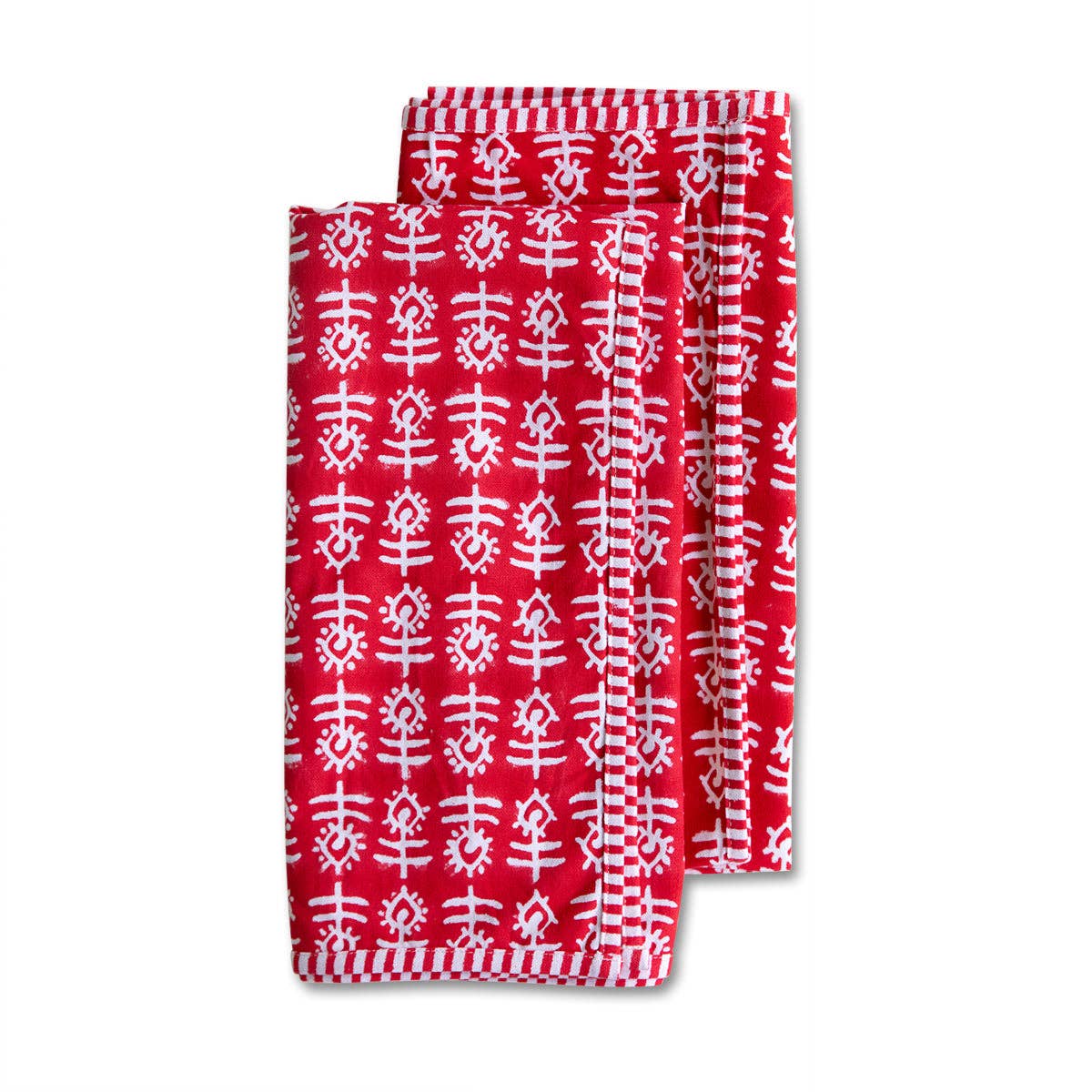 Flower Dish Towel- Red