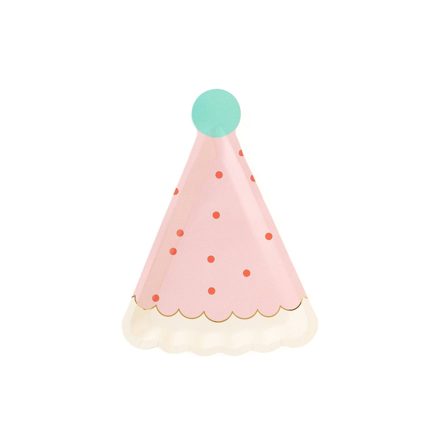 HBD840 - Pink Birthday Hat Shaped Plate